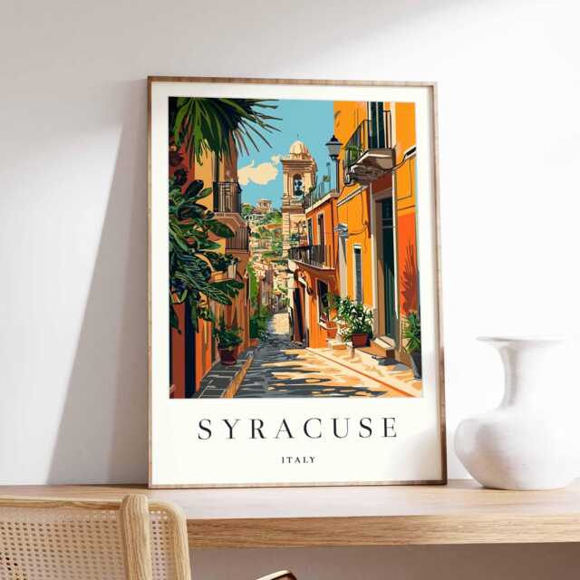 Syracuse Italy Poster Sicily Travel Print, Ortigia Wall Art - image 1