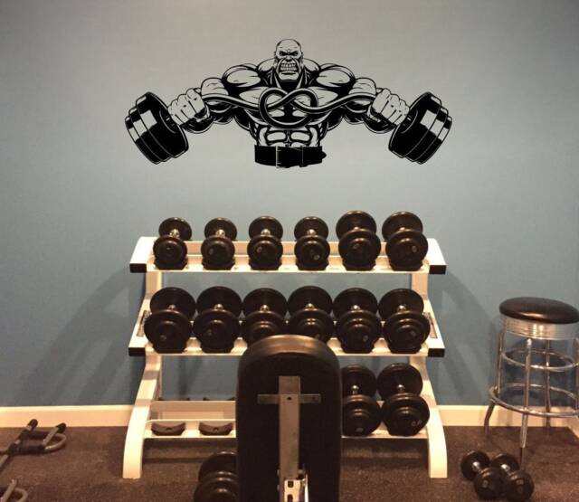 Weightlifter With Barbell Wall Art Sticker Bodybuilder Vinyl Mural Gym Poster Training Room Decoration Fitness Decal Sportive Decor 6Qpt - image 1
