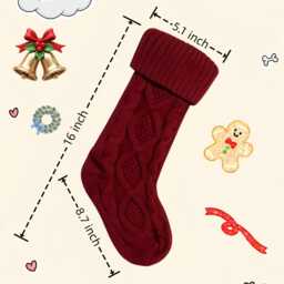 Personalized Knit Christmas Stocking 2025 Embroidered Family Name, Knitted Family, Holiday Stockings, Xmas Stocking With Name - thumbnail 4