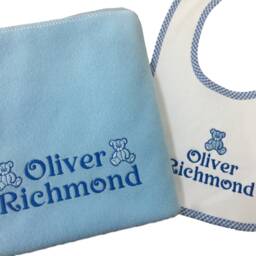 Personalised Baby Blanket & Bib, Gift Set - thumbnail 2