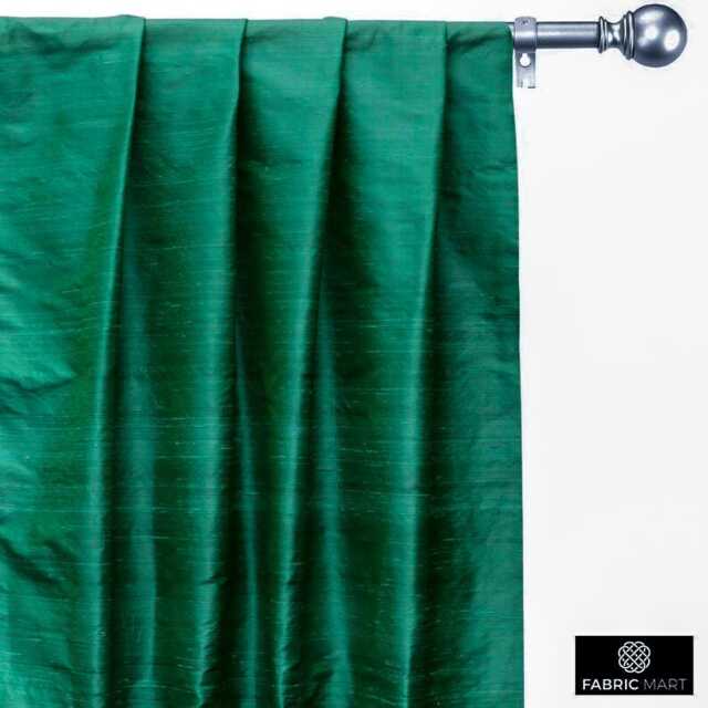 Light Emerald Green Silk Dupioni Curtain Panels - Rod Pocket, Grommet, Box Pleat, Three Pinch Pleat, Tab Top & Plain Ring Top - image 1