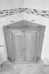 Bathroom Vanity Unit Free Standing White Painted Corner Cabinet 501Bp - thumbnail 4