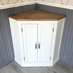 Bathroom Vanity Unit Free Standing White Painted Corner Cabinet 501Bp