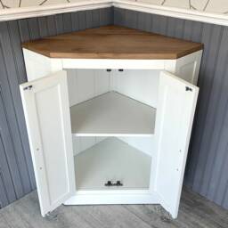 Bathroom Vanity Unit Free Standing White Painted Corner Cabinet 501Bp - thumbnail 2