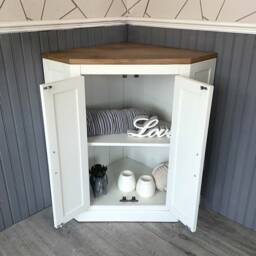 Bathroom Vanity Unit Free Standing White Painted Corner Cabinet 501Bp - thumbnail 3