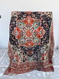Bohemian Reversible Cotton Kantha Bed Quilt - Handmade Floral Bedspread With Traditional Embroidery