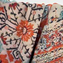 Bohemian Reversible Cotton Kantha Bed Quilt - Handmade Floral Bedspread With Traditional Embroidery - thumbnail 2