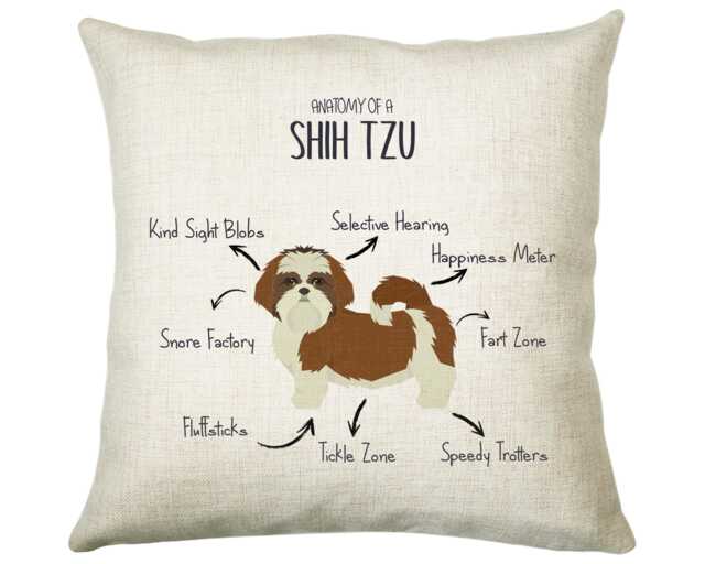 Anatomy Of A Shih Tzu Funny Gift For Him Or Her Cushion Pillow Bedroom Decor Stc0087 - image 1