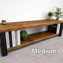Chunky Solid Wood Dining Table - Rustic Handmade Farmhouse Kitchen UK Industrial - thumbnail 4
