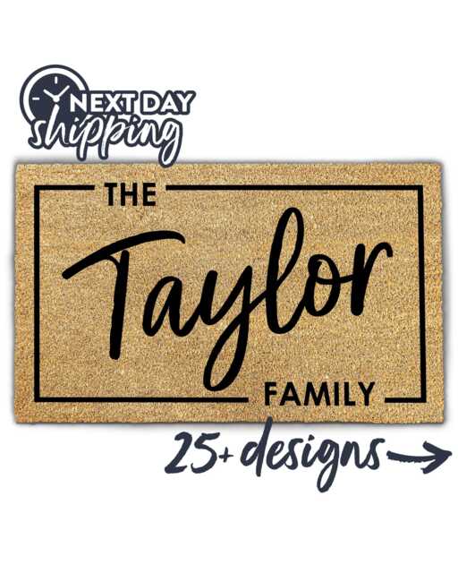 Best Selling Family Name Doormat - Custom Rug Home Decor Gift Housewarming Next Day Shipping 30 Personalized Designs - image 1