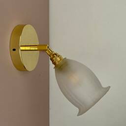 Vintage Frosted Glass Tulip Wall Lamp - thumbnail 3