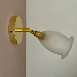 Vintage Frosted Glass Tulip Wall Lamp - thumbnail 1