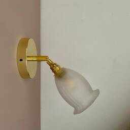 Vintage Frosted Glass Tulip Wall Lamp - thumbnail 2