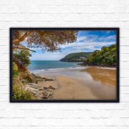 Salcombe North Beach Canvas Print Devon Coastal Seaside Art Wall Decor - UK Landscape Photography Gift - thumbnail 1