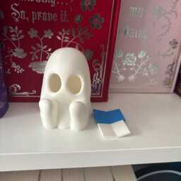 Reading Ghosty Figurine - 3D Printed Bookish Ghost Decor - thumbnail 2