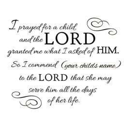 Prayed For A Child Nursery Quote - Custom Name Wall Decal - thumbnail 3