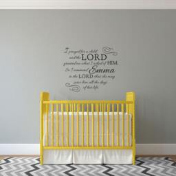Prayed For A Child Nursery Quote - Custom Name Wall Decal - thumbnail 2