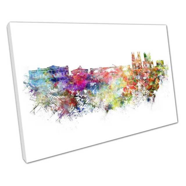 Watercolour City Of York Canvas Wall Art Print Painterly Landmarks For Home Office D??cor - image 1