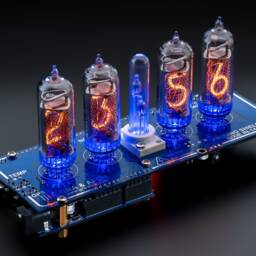 Diy Kit For In-14 Arduino Shield Ncs314-4 Nixie Tube Clock [With Options] Boyfriend, Husband, Vintage, Glowing Clock, Gift, Steampunk - thumbnail 3