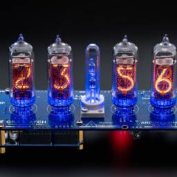 Diy Kit For In-14 Arduino Shield Ncs314-4 Nixie Tube Clock [With Options] Boyfriend, Husband, Vintage, Glowing Clock, Gift, Steampunk - thumbnail 2