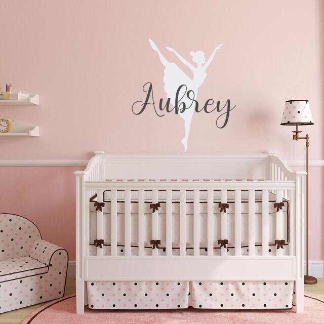 Personalized Ballerina Name Wall Decal - Girls Nursery Decor Ww40 - image 1