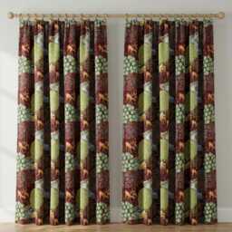 Custom Made William Morris The Brook Wine Blackout/Lining Pocket Top Heading