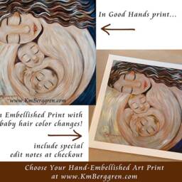 Gift For Mom Of Twins, Signed Art Print By Kmberggren - in Good Hands - thumbnail 3