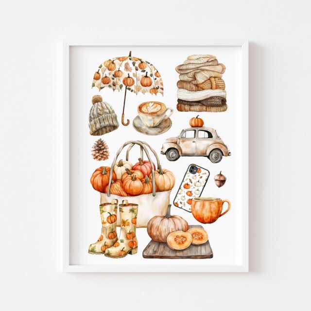 Autumn Vibes Cosy Fall Home Decor Unframed Wall Art Poster Print - image 1