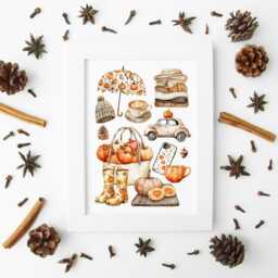 Autumn Vibes Cosy Fall Home Decor Unframed Wall Art Poster Print - thumbnail 3