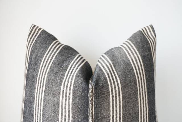Tribal Hemp Hand Woven Striped Natural Dye Color Hmong Pillow Cover - image 1