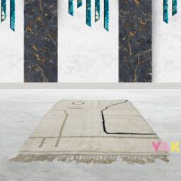 Yakiti - 5X8Ft Moroccan Rug, Beni Ourain Area Modern Wool Living Room Beniourain Handmade Soft Carpet, 168 cm X 247 - thumbnail 2