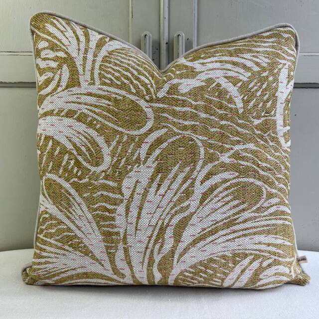 Cushions Made in Fermoie Savernake Linen Cushion Cover Chartreuse Yellow Green Pillow - image 1