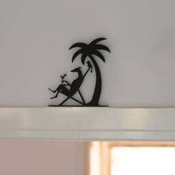 Whippet Silhouette Ornament Matte Black Acrylic, Holiday Tv Topper - thumbnail 2