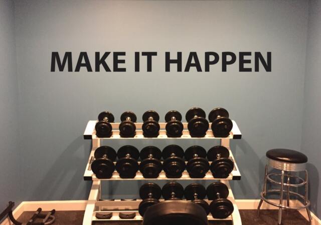 Classroom Decor, Gym Motivational Quote, Make It Happen Wall Decal 143 - image 1