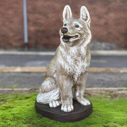 Large German Shepherd Statue Stone Dog Figurine Concrete Sculpture Outdoor Memorial Ornament Dog Lover Gift Front Door Art - thumbnail 1
