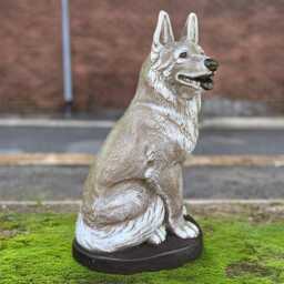 Large German Shepherd Statue Stone Dog Figurine Concrete Sculpture Outdoor Memorial Ornament Dog Lover Gift Front Door Art - thumbnail 2
