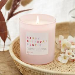 Bestie Birthday Gift Pink Glass Scented Candle - thumbnail 1