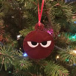 Ready To Ship Angry Embroidered Christmas Ornament Or Bag Tag - thumbnail 2