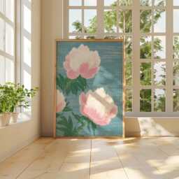 Pink Peony Poster, Floral Wall Art, Botanical Flower Print - thumbnail 4