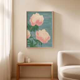 Pink Peony Poster, Floral Wall Art, Botanical Flower Print - thumbnail 2
