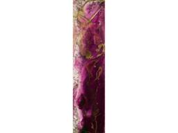 White & Purple Wall Clock Glass Art With Abstract Design, Unique Gift For New Home, Modern Home Decor, Unusual Housewarming - thumbnail 1
