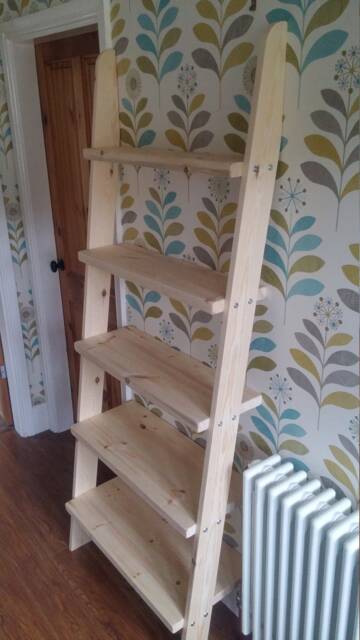 Lean To Bookcase Ladder Shelf - image 1