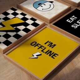 Boys Room, Gaming Prints, Retro Style, Teen Gallery Wall Set, Set Of 6, Cool Kids Print, Checkerboard, Smiley Face - thumbnail 3