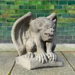 Concrete Gargoyle Figure Stone Monster Statue Outdoor For Garden Decoration Yard Scary Creature Sculpture Gothic Ornament - thumbnail 2
