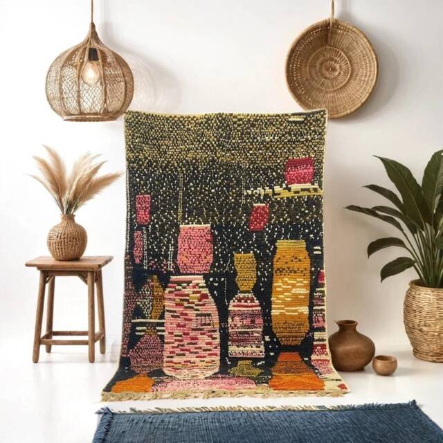 Hand-Knotted Moroccan Rug Genuine Lamb Wool Beni Ourain Berber Rug - image 1