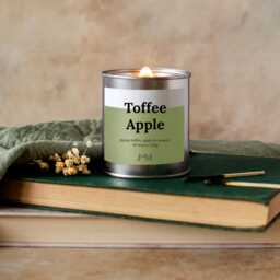 Toffee Apple Wood Wick Candle, Autumnal Fragrance Crackle Decor - thumbnail 2