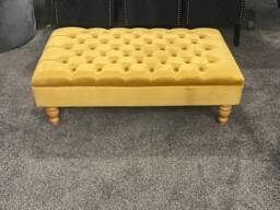 Extra Large High Handmade Chesterfield Footstool Coffee Table in Plush/Soft Velvet