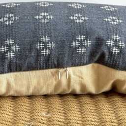 Gray Lumbar Pillow Cover Hill Tribe Woven Cotton, Boho Home Decor - 14x36 - thumbnail 3