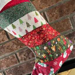 Personalized Quilted Christmas Stocking, Handmade Holiday Decor - thumbnail 2