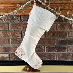 Personalized Quilted Christmas Stocking, Handmade Holiday Decor - thumbnail 3